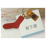 Kutsushitaya Miniature Keychain [1.Thick rib socks Red]