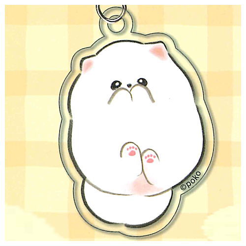 Fuwafuwa pome Popochi Acrylic Keychain [2.Friend (white)]