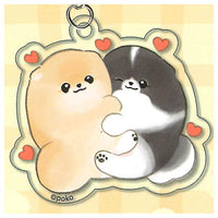 Fuwafuwa pome Popochi Acrylic Keychain [3.Hug with friend]