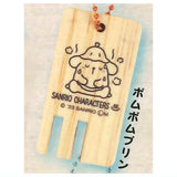 Sanrio Characters Sauna Wood Keychain [4.Pompompurin]