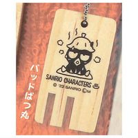 Sanrio Characters Sauna Wood Keychain [6.Bad Badtzmaru]