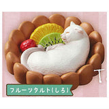 Felissimo Nekobu Sweets Nyanko Cushion Figure [2.Fruit tart (White)]