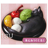 Felissimo Nekobu Sweets Nyanko Cushion Figure [4.Anmitsu (Black)]