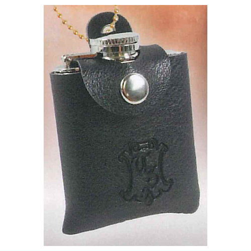 Die-cast! Hip flask mascot with case [3.Black]