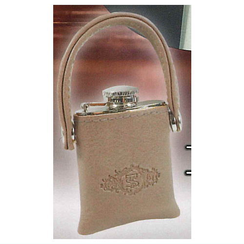 Die-cast! Hip flask mascot with case [5.Beige]