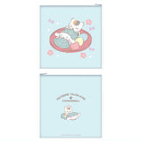 Natsume Yuujinchou Sanrio Characters Collaboration Square Pouch [3.Nyanko Sensei x Cinnamoroll]