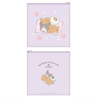 Natsume Yuujinchou Sanrio Characters Collaboration Square Pouch [5.Nyanko Sensei x Kuromi]