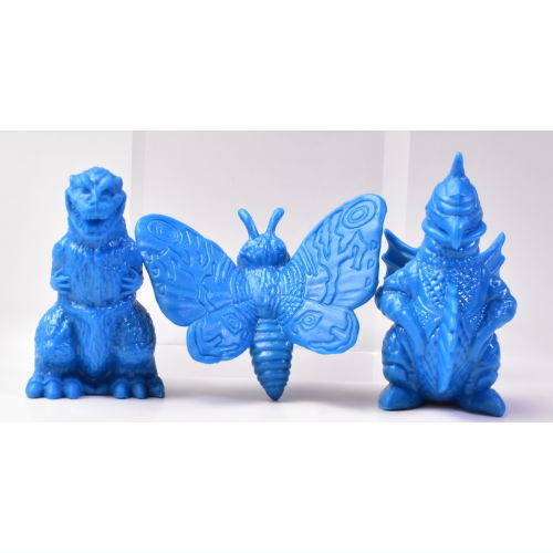 Toho Monster Godzilla Keshigomu [4.A set (blue): Godzilla, Mothra, Gigan]