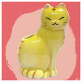 Hokkori cat-shaped single flower vase [4.Tora]