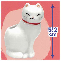 Hokkori cat-shaped single flower vase [5.Shiro]