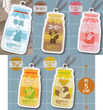 GO RELAX(R) milk bottle acrylic keychain [All 5 type set(Full Complete)]