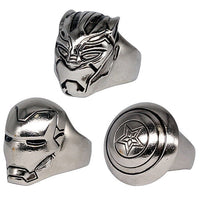 AVENGERS METAL RING COLLECTION [Assorted 3 type set (1.Black panther/2.Iron Man/3.Captain America)]