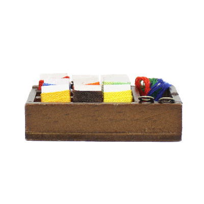 Miniature Wooden box thread set [B (B-82)]