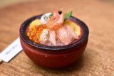 Miniature food "Seafood bowl: (Red)" Artist: Kyoto Mamehiro (1/12 scale)