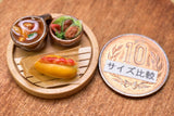 Miniature food "Lunch set C (hot dog)" Artist: Kyoto Mamehiro (1/12 scale)