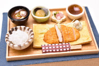 Miniature food "Tonkatsu set meal" Artist: Kyoto Mamehiro (1/12 scale)