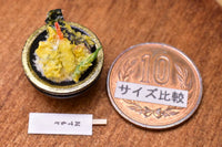 Miniature food "Special Tendon: (Black)" Artist: Kyoto Mamehiro (1/12 scale)