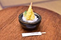 Miniature food "Shrimp Tendon: (Black)" Artist: Kyoto Mamehiro (1/12 scale)