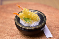 Miniature food "Shrimp Tendon: (Black)" Artist: Kyoto Mamehiro (1/12 scale)