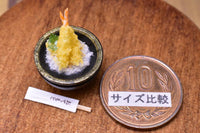 Miniature food "Shrimp Tendon: (Black)" Artist: Kyoto Mamehiro (1/12 scale)