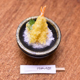 Miniature food "Shrimp Tendon: (Black)" Artist: Kyoto Mamehiro (1/12 scale)