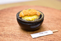 Miniature food "Katsudon: (Black)" Artist: Kyoto Mamehiro (1/12 scale)