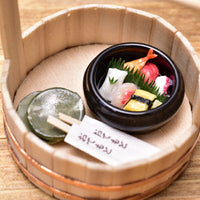 Miniature food Sushi tub Artist: Kyoto Mamehiro (1/12 scale) [Product number: 38477]