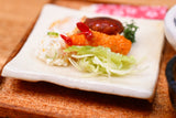 Miniature Food Hamburg steak & Fried Shrimp Set Miniature Artist: Kyoto Mamehiro (1/12 scale) [Item number: 43037] *Not food