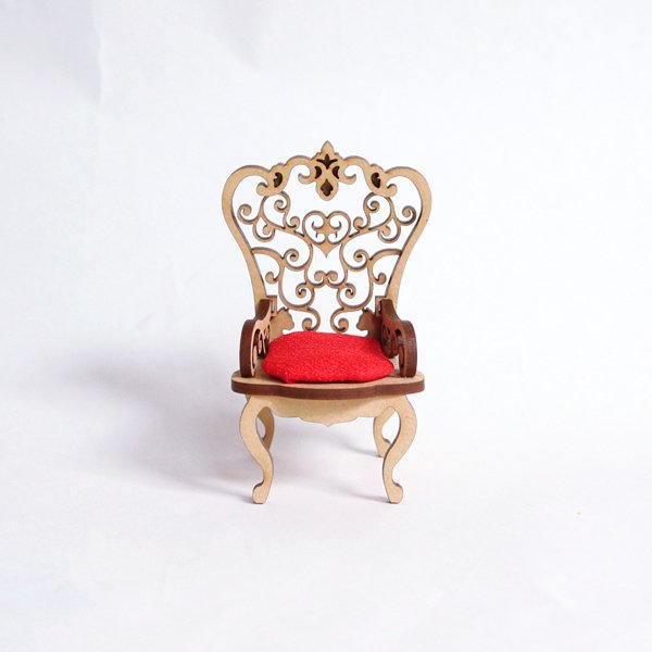 Cat miniature Rococo Chair (Small) 1/12 Scale Dollhouse