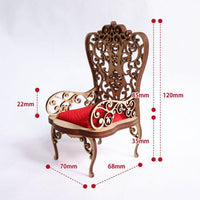 Cat miniature sitting Rococo chair (large) 1/12 scale Dollhouse