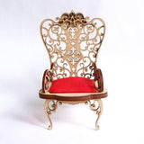 Cat miniature sitting Rococo chair (large) 1/12 scale Dollhouse