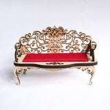 Cat miniature sitting Rococo bench (large) 1/12 scale Dollhouse