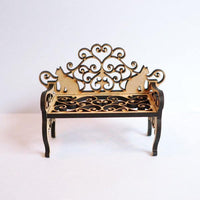 Cat miniature Rococo style Nyan bench 1/12 scale Dollhouse