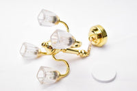 Miniature parts [3V battery-powered LED lighting] 4 cafe-style antique chandeliers [HKL-CL-227]