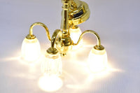 Miniature parts [3V battery-powered LED lighting] 4 cafe-style antique chandeliers [HKL-CL-227]