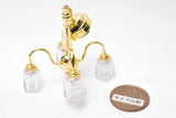 Miniature parts [3V battery-powered LED lighting] 4 cafe-style antique chandeliers [HKL-CL-227]