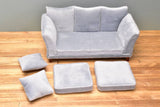 Miniature furniture Blue gray bell bed double sofa [SA9317]