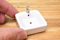 Miniature parts Square pottery washbasin [SADIY663]