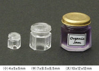 Jam bottle mini (hexagon) 3D type [Item number: 1175] Clay jewelry die-cut miniature tableware collection 1/12 size compatible