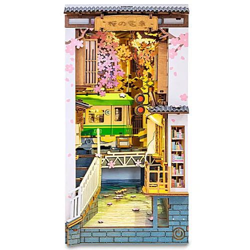 Rolife DIY Book Nook Series Miniature House Kit [TGB01: Sakura Densya]