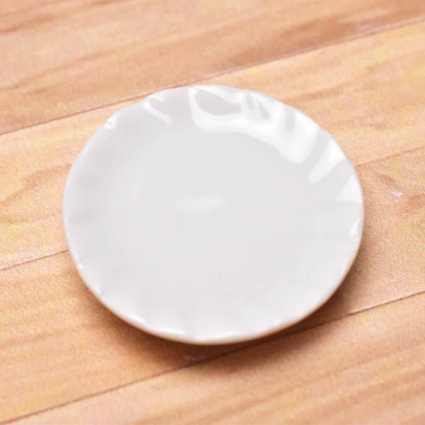 Miniature parts Pottery M size [MPLP1] (ceramic plate / color: white)