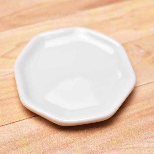 Miniature parts Pottery M size [MPLP4] (ceramic plate / color: white)