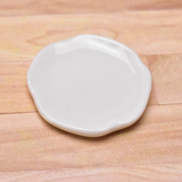 Miniature parts Pottery M size [MPLP19] (ceramic plate / color: white)