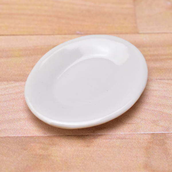 Miniature parts Pottery M size [MPLP47] (ceramic plate / color: white)