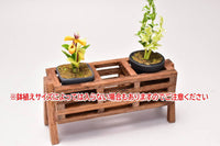 Miniature parts Wood stand for potted plants 1 step (Brown) [WS1] (1/12 scale)