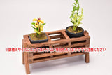 Miniature parts Wood stand for potted plants 1 step (Brown) [WS1] (1/12 scale)