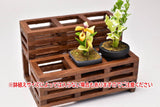 Miniature parts Wood stand for potted plants 2 steps (Brown) [WS2] (1/12 scale)