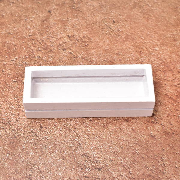 Miniature parts Wood stand for potted plants 1 step (White) [WS3] (1/12 scale)