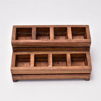 Miniature parts Wood stand for potted plants 2 steps-8 pieces (Brown) [WS5] (1/12 scale)