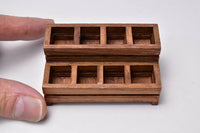 Miniature parts Wood stand for potted plants 2 steps-8 pieces (Brown) [WS5] (1/12 scale)